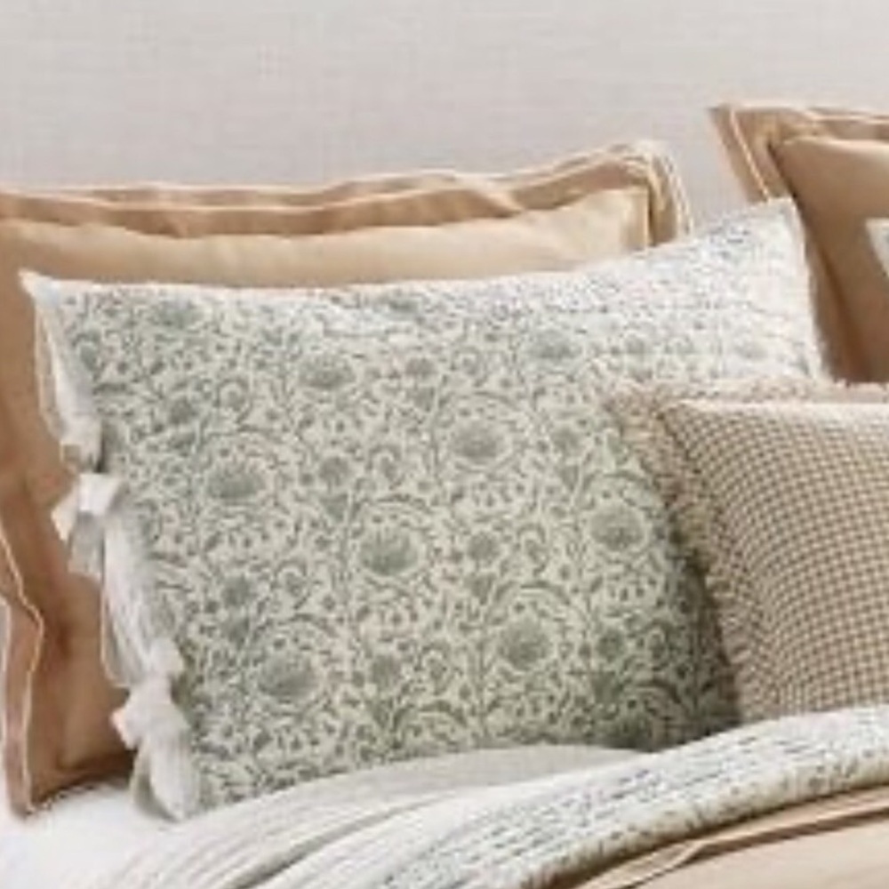 King Decorative Border Cotton Slub Print Sham Green -Threshold with Studio McGee